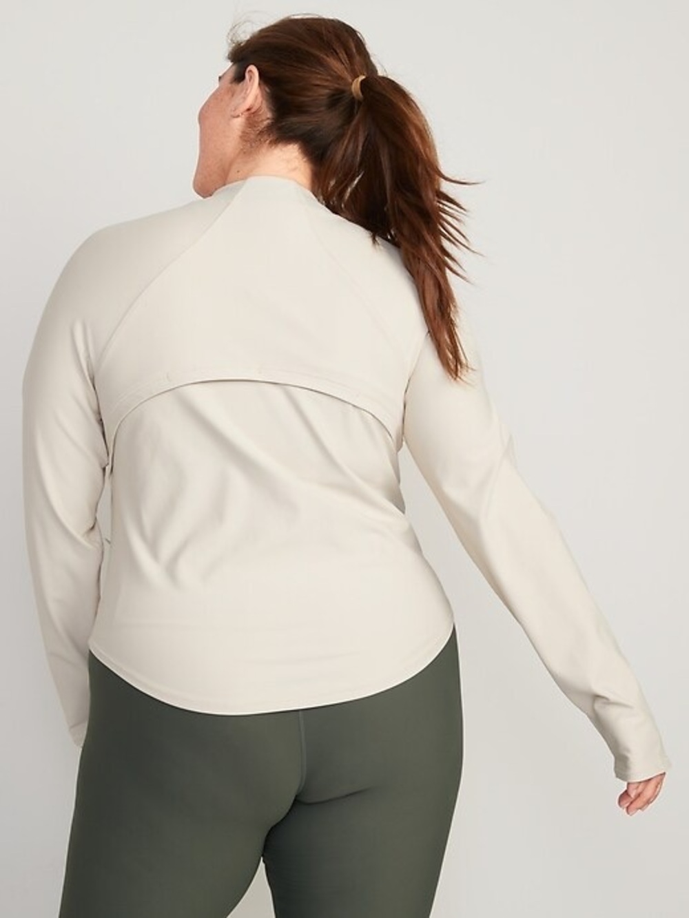 Old Navy Cropped Beige Lightweight Zip-Up Jacket - Picture 3 of 6